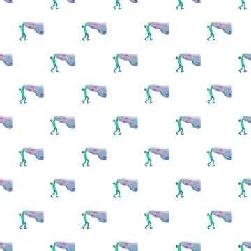 Climber on a climbing wall repeat pattern Illustrazione stock