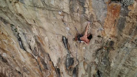 Climber drone view Stock Footage 271479078