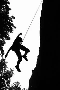 Climber falls Foto stock