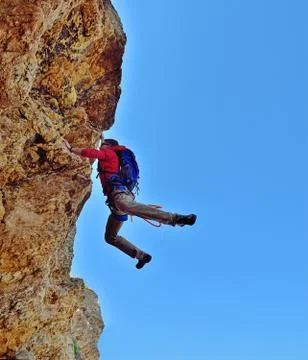 Climber fell from a cliff Stock Photos