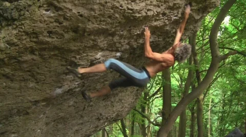 Climber free solo (edited sequence) Video stock 789084