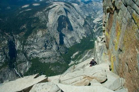 Climber on Half Dome Stock Photos