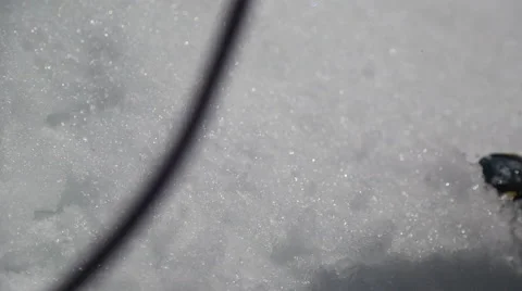 Climber ice picking away in the snow Video stock 55539323