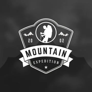 Climber logo emblem vector illustration. Illustrazione stock