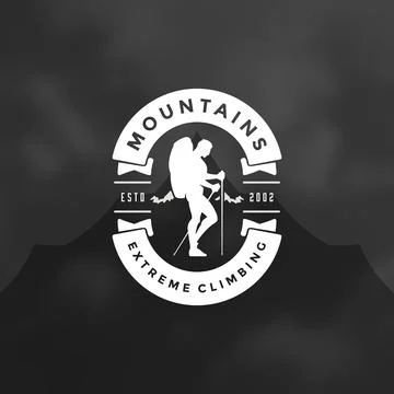 Climber logo emblem vector illustration. Stock Illustration