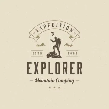 Climber logo emblem vector illustration. Stock Illustration