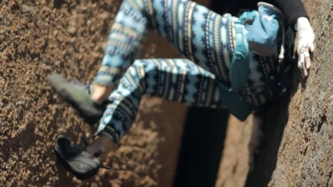 The climber makes the ascent. Training camp of climbers. Stock Footage 85132264