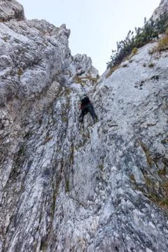Climber on mountain Stock Photos