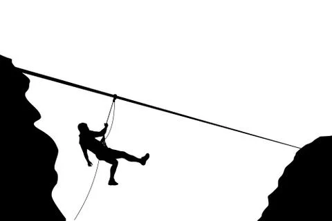 Climber moving down Stock Illustration