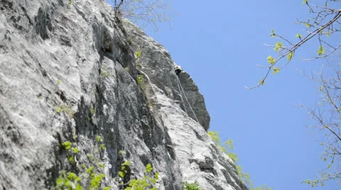 Climber rappeling Stock Footage 24175994