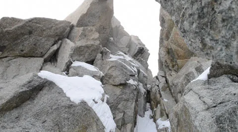 Climber rappeling from mountain Stock Footage 24184751