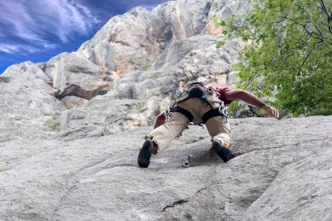 Climber on the rock Stock Photos