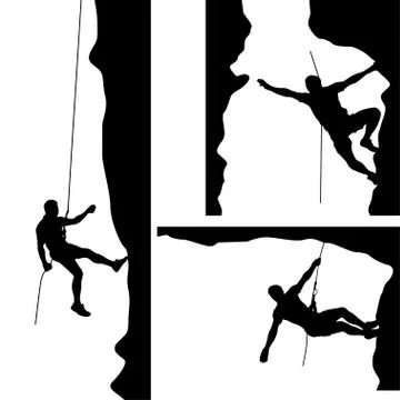 Climber in rocks 02 Stock Illustration