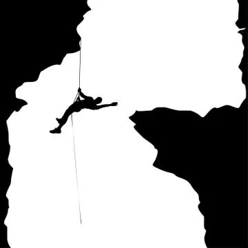 Climber in rocks 03 Stock Illustration