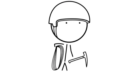 Climber with rope and pickaxe Stock Footage 292273534