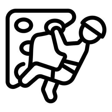Climber scaling artificial climbing wall, engaging in indoor rock climbing .. Stock Illustration