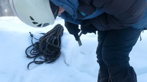 Climber sharpening equipment with a rasp 스톡 동영상 128565819