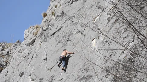 Climber struggling Stock Footage 23728124