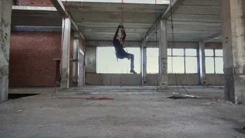 Climber using ascender Stock Footage 76315359