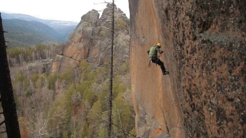 Climber on the wall Stock Footage 83788545