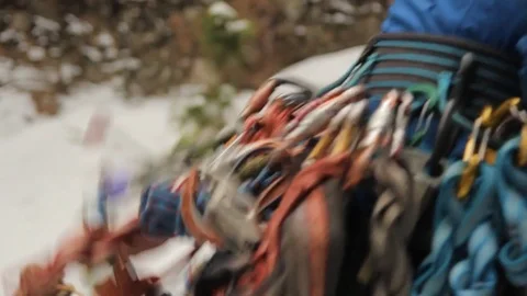 Climber on the wall Stock Footage 83793235