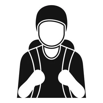 Climber wearing helmet and backpack, preparing for climbing expedition Stock Illustration