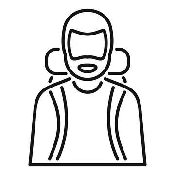 Climber wearing helmet and backpack, preparing for mountain climbing Stock Illustration