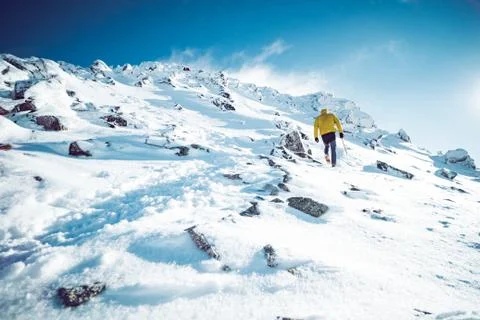 A climber in winter Stock Photos