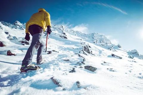 A climber in winter Stock Photos