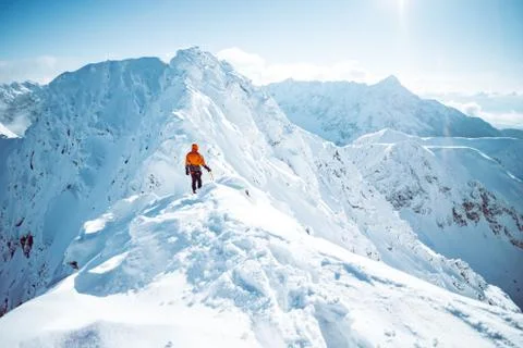 A climber in winter Stock Photos