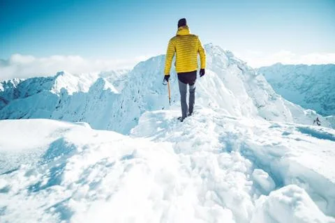 A climber in winter Stock Photos