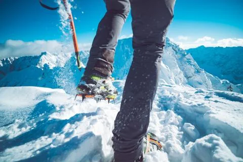 A climber in winter Stock Photos