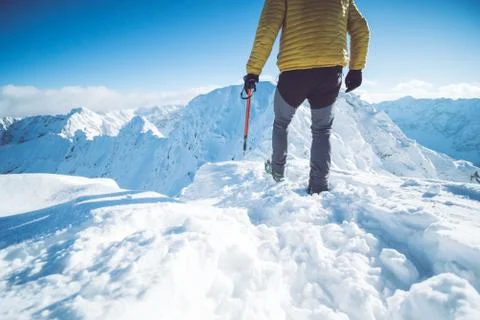 A climber in winter Stock Photos