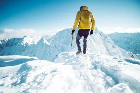 A climber in winter Stock Photos