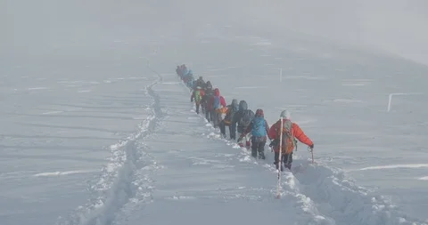 Climbers climbing mountain. Basic Alpine Mountaineering Course Video stock 108634949
