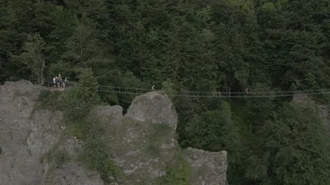 Climbers on a ferrata Stock Footage 232370271
