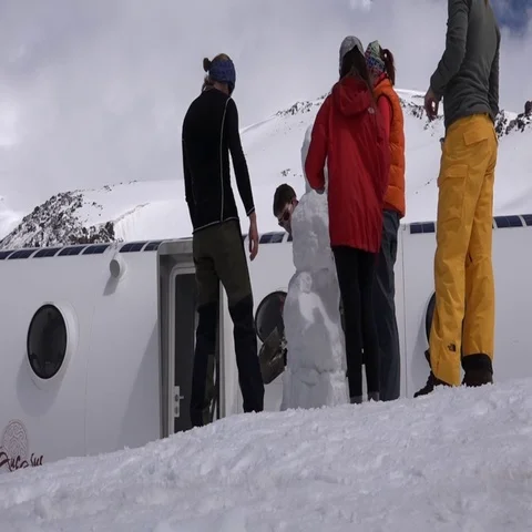 Climbers have fun in the base camp. Motivation. Success. Mountain Stock Footage 69339167
