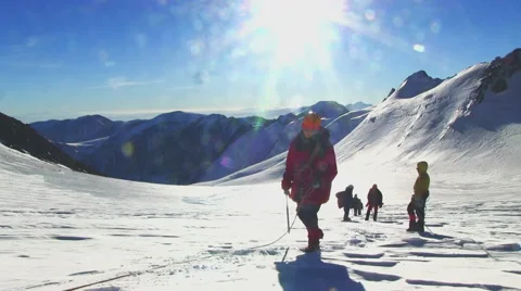 Climbers Walk Stock Footage 47934545