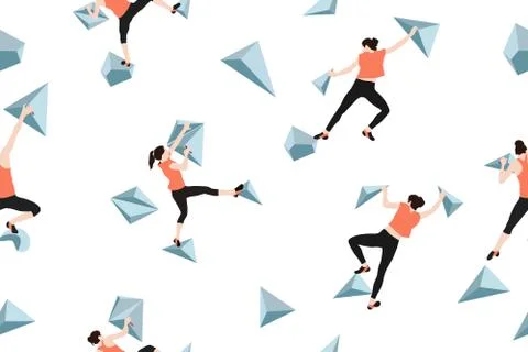 Climbers on wall Stock Illustration