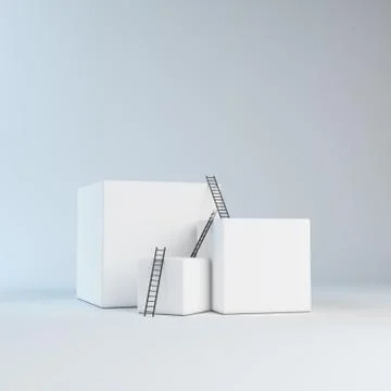 Climbing abstract boxes Illustrazione stock