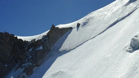 Climbing to Aiguille du Midi Stock Footage 65374247