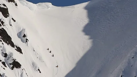 Climbing Alaska mountain 1 Stock Footage 141265070
