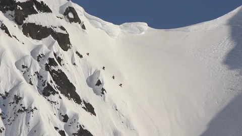Climbing Alaska mountain 2 Stock Footage 141265013