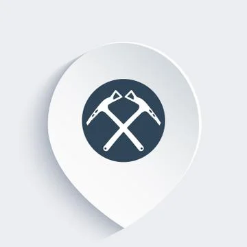 Climbing axes icon on mark, vector illustration Stock Illustration