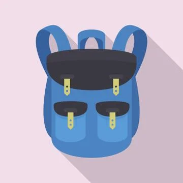 Climbing backpack icon, flat style イラスト素材