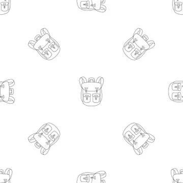 Climbing backpack pattern seamless Stock Illustration
