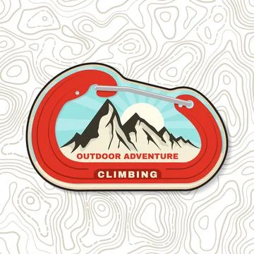 Climbing badge, logo, patch, sticker. Vector. Concept for shirt or logo, pr.. Illustrazione stock