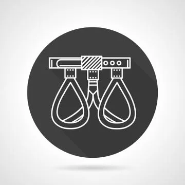 Climbing belt black round vector icon Stock Illustration