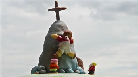 Climbing birthday cake Stock Footage 24703517