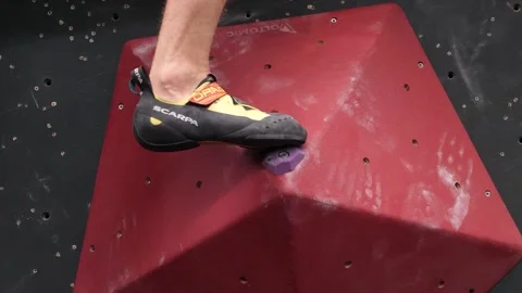 Climbing Bouldering footwork Stock Footage 154780270